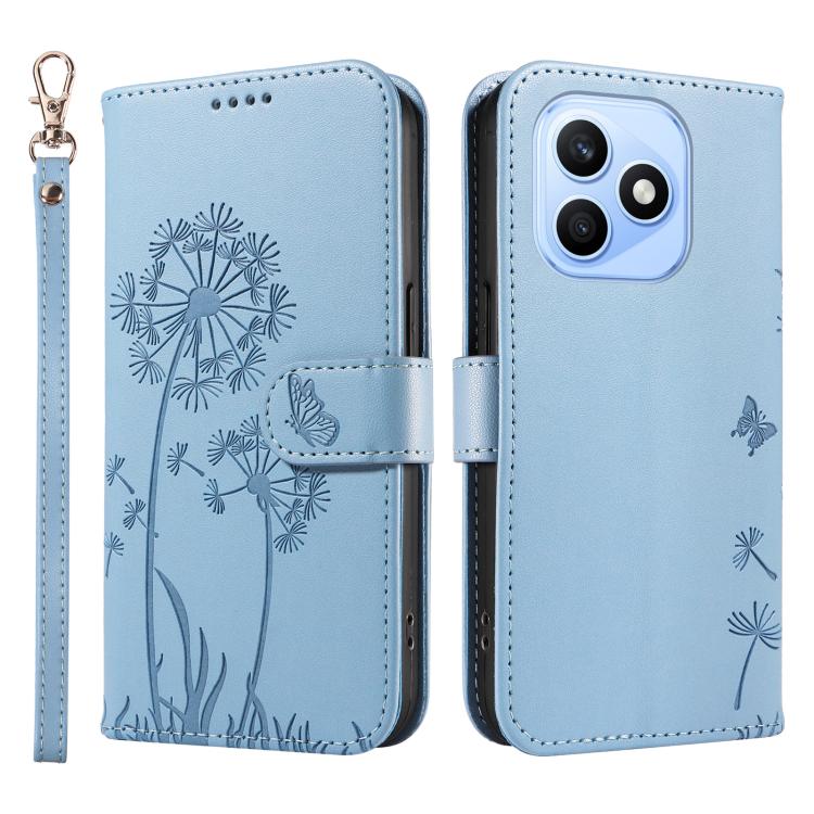 For Honor X8d 4G Global Dandelion Embossed Pattern Flip Leather Phone Case