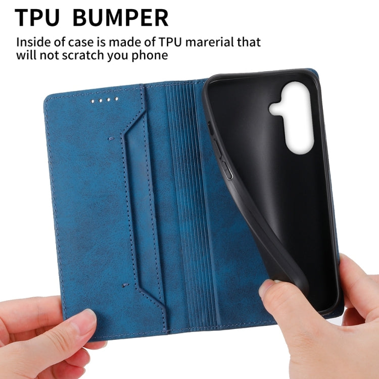 For Samsung Galaxy A36 Business Solid Color Magnetic RFID Leather Phone Case