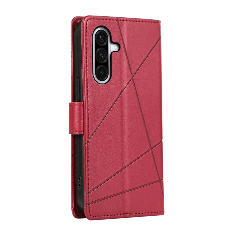 For Samsung Galaxy A36 PU Genuine Leather Texture Embossed Line Phone Case