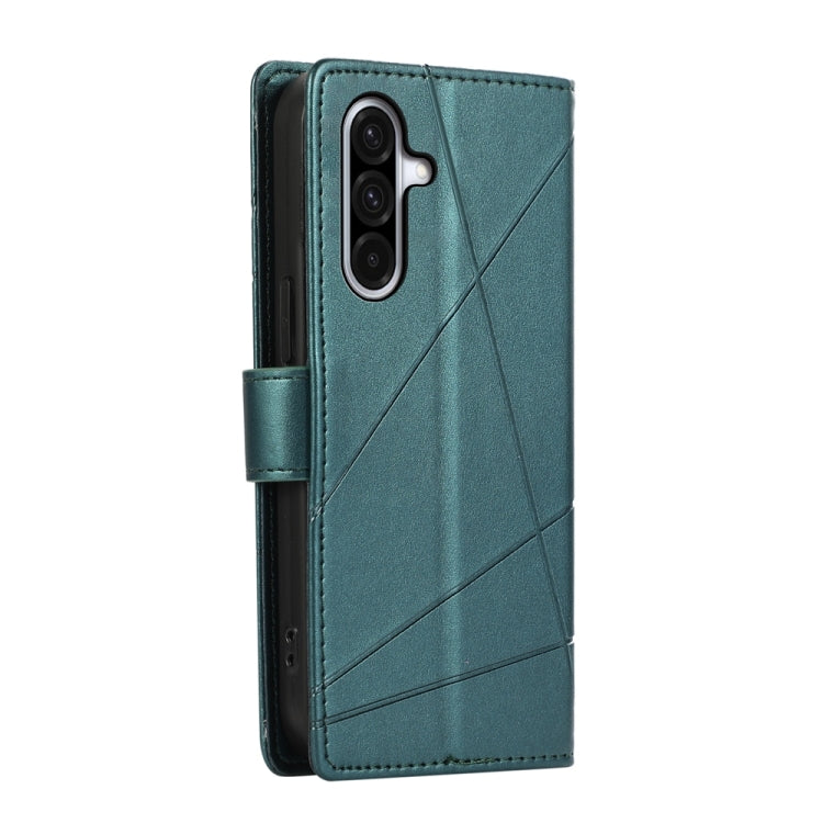 For Samsung Galaxy A36 PU Genuine Leather Texture Embossed Line Phone Case