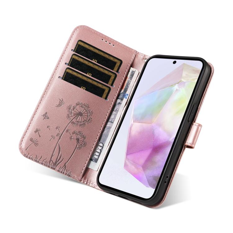 For Samsung Galaxy A56 5G Dandelion Embossed Pattern Flip Leather Phone Case