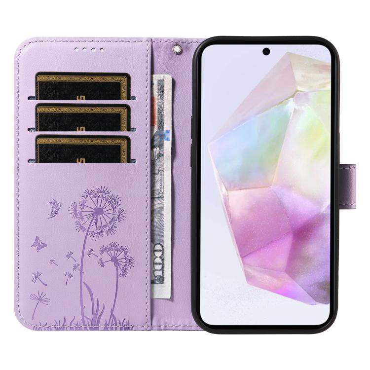 For Samsung Galaxy A56 5G Dandelion Embossed Pattern Flip Leather Phone Case