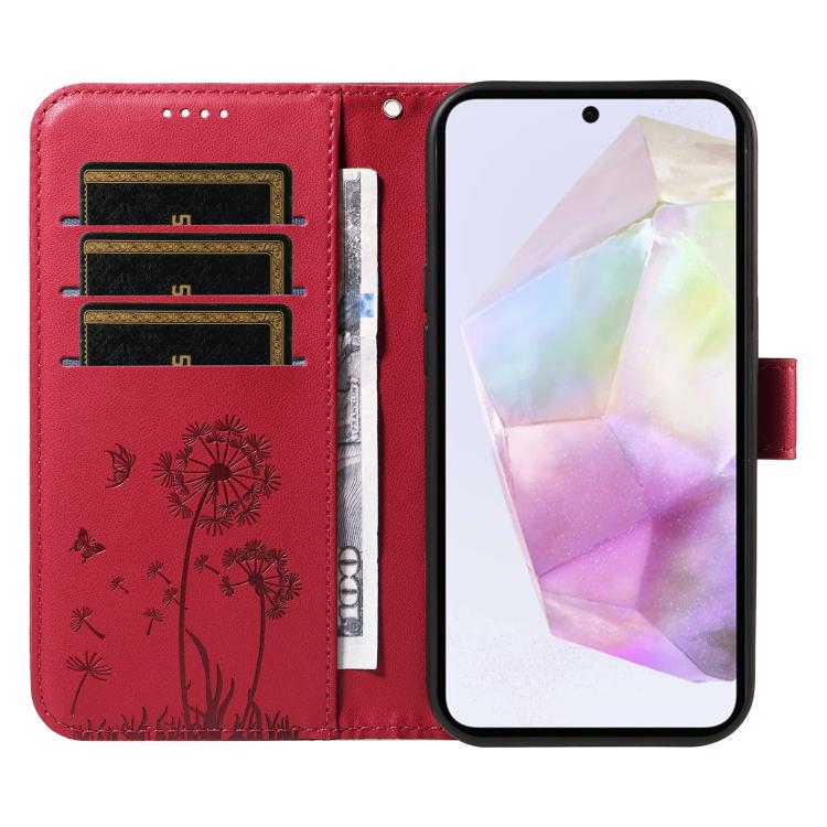 For Samsung Galaxy A56 5G Dandelion Embossed Pattern Flip Leather Phone Case