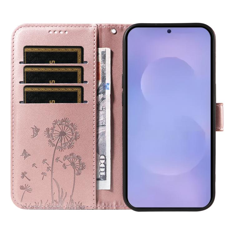 For Samsung Galaxy S26 5G Dandelion Embossed Pattern Flip Leather Phone Case