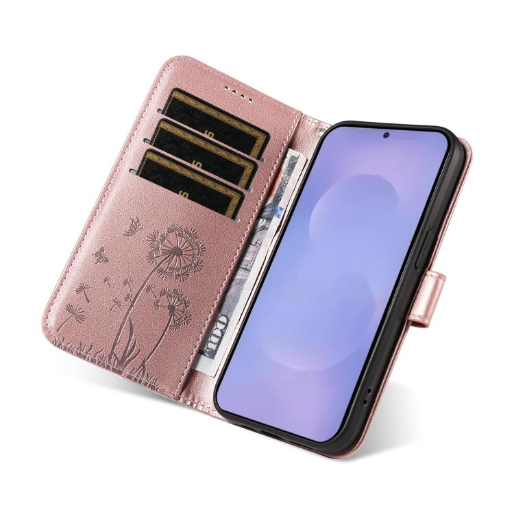 For Samsung Galaxy S26 5G Dandelion Embossed Pattern Flip Leather Phone Case