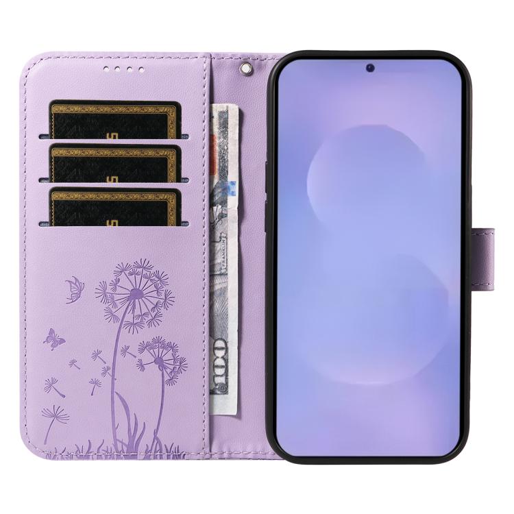 For Samsung Galaxy S26 5G Dandelion Embossed Pattern Flip Leather Phone Case