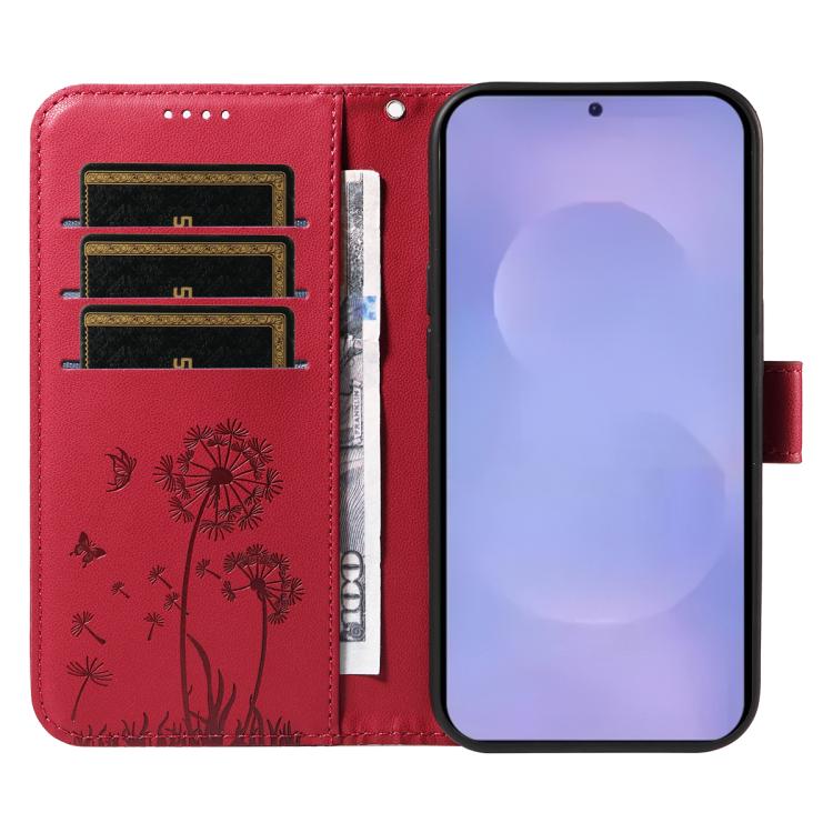 For Samsung Galaxy S26 5G Dandelion Embossed Pattern Flip Leather Phone Case
