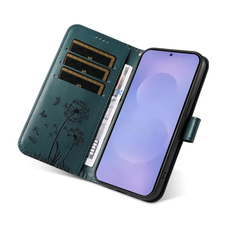 For Samsung Galaxy S26 5G Dandelion Embossed Pattern Flip Leather Phone Case