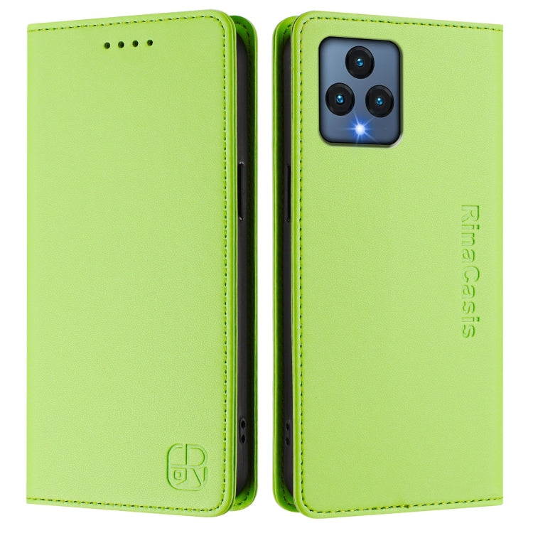 For T-Mobile Revvl 6 5G / 6X 5G RC01 Dual-Folded Magnetic Suction RFID Leather Phone Case