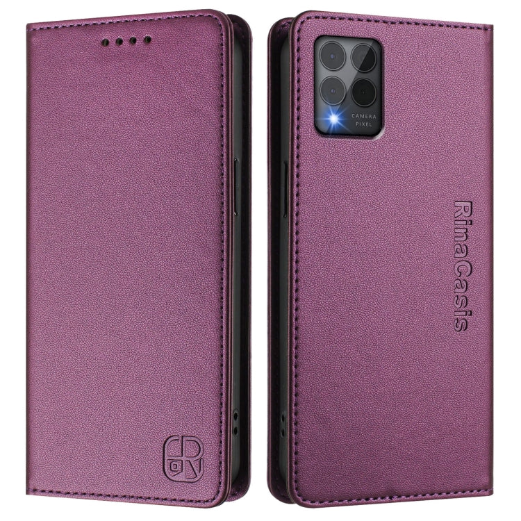 For T-Mobile Revvl 6 Pro / 6X Pro 5G RC01 Dual-Folded Magnetic Suction RFID Leather Phone Case