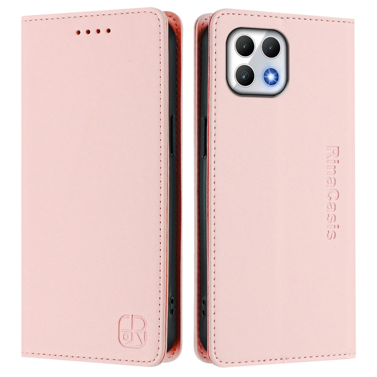 For T-Mobile Revvl 7 5G RC01 Dual-Folded Magnetic Suction RFID Leather Phone Case