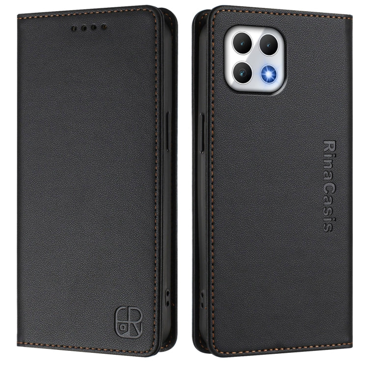 For T-Mobile Revvl 7 5G RC01 Dual-Folded Magnetic Suction RFID Leather Phone Case