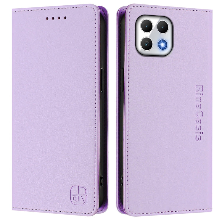 For T-Mobile Revvl 7 5G RC01 Dual-Folded Magnetic Suction RFID Leather Phone Case