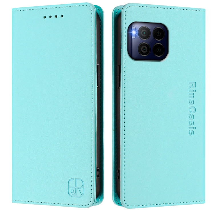 For T-Mobile Revvl 7 Pro 5G RC01 Dual-Folded Magnetic Suction RFID Leather Phone Case