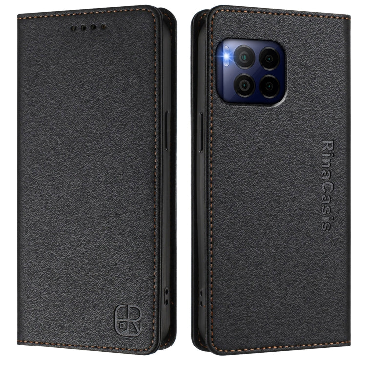For T-Mobile Revvl 7 Pro 5G RC01 Dual-Folded Magnetic Suction RFID Leather Phone Case
