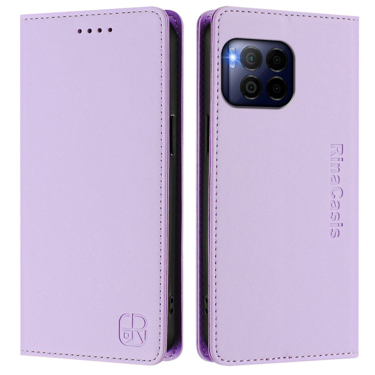 For T-Mobile Revvl 7 Pro 5G RC01 Dual-Folded Magnetic Suction RFID Leather Phone Case