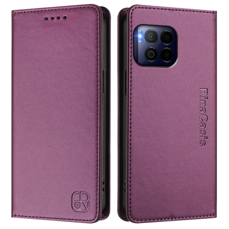 For T-Mobile Revvl 7 Pro 5G RC01 Dual-Folded Magnetic Suction RFID Leather Phone Case