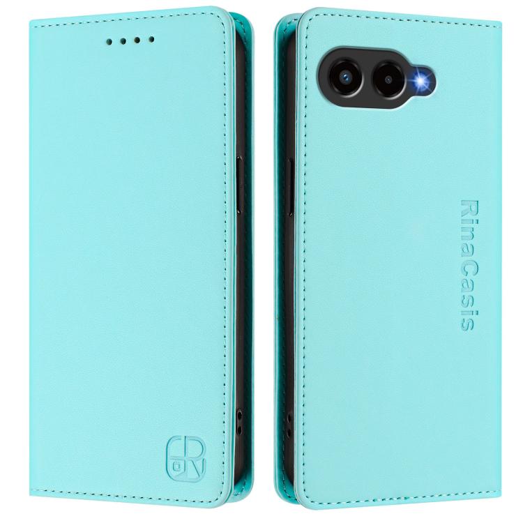 For T-Mobile REVVL 8 5G / T Phone 3 RC01 Dual-Folded Magnetic Suction RFID Leather Phone Case