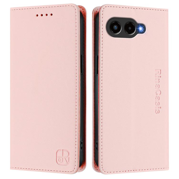For T-Mobile REVVL 8 5G / T Phone 3 RC01 Dual-Folded Magnetic Suction RFID Leather Phone Case