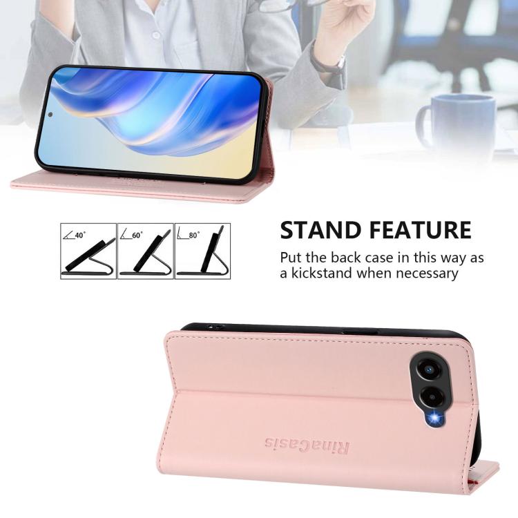 For T-Mobile REVVL 8 5G / T Phone 3 RC01 Dual-Folded Magnetic Suction RFID Leather Phone Case
