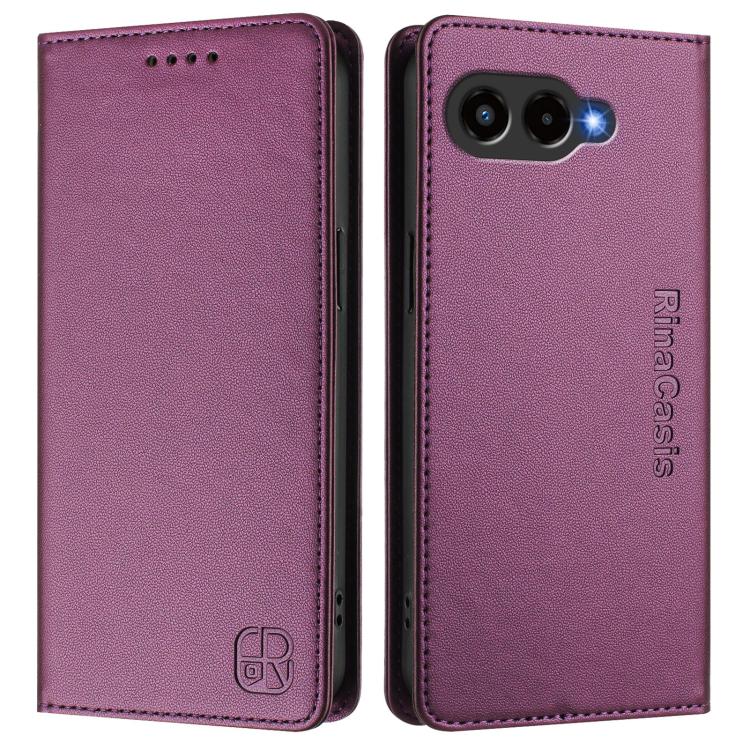 For T-Mobile REVVL 8 5G / T Phone 3 RC01 Dual-Folded Magnetic Suction RFID Leather Phone Case
