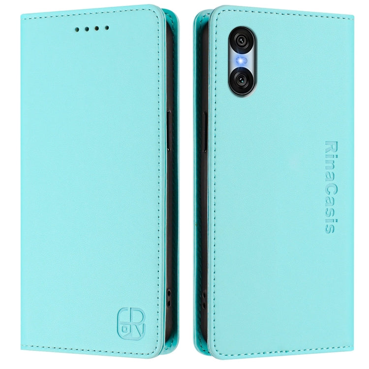 For Sony Xperia 10 VI 2024 RC01 Dual-Folded Magnetic Suction RFID Leather Phone Case