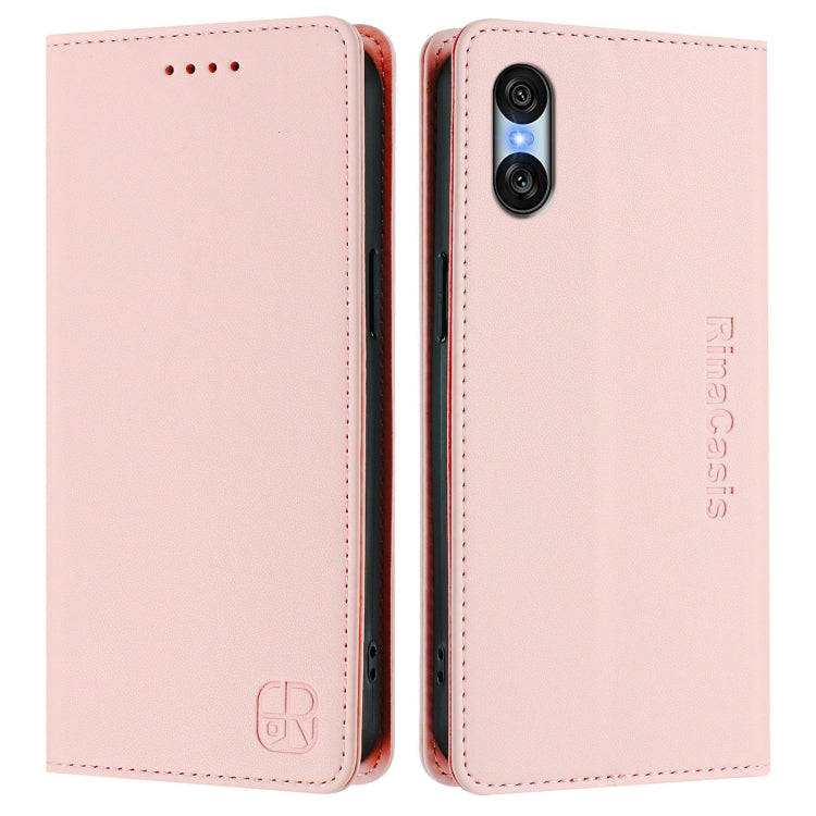 For Sony Xperia 10 VI 2024 RC01 Dual-Folded Magnetic Suction RFID Leather Phone Case