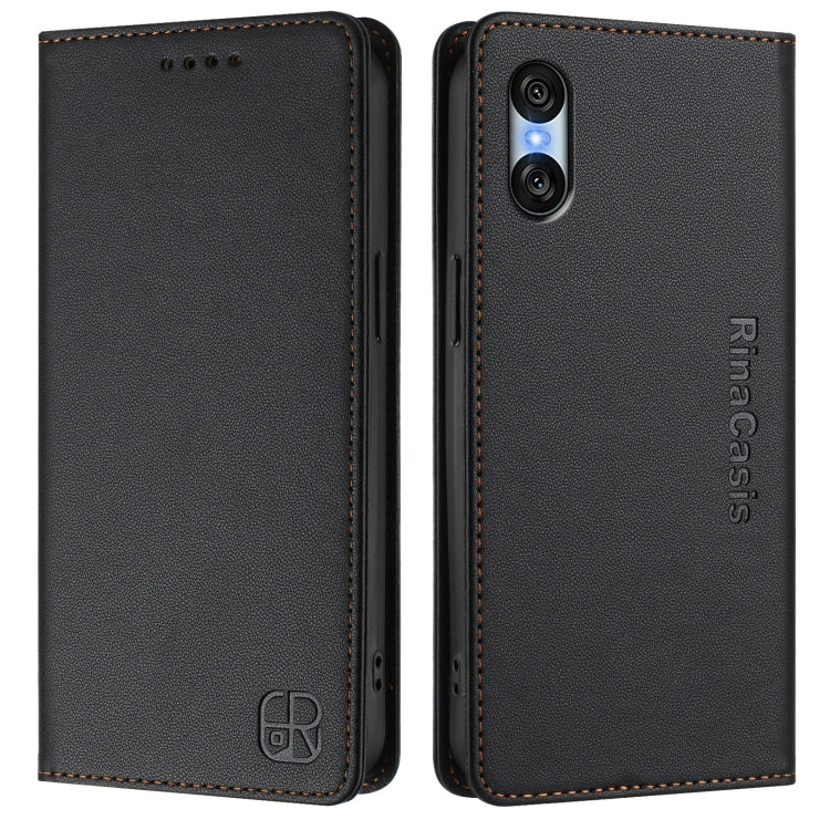 For Sony Xperia 10 VI 2024 RC01 Dual-Folded Magnetic Suction RFID Leather Phone Case