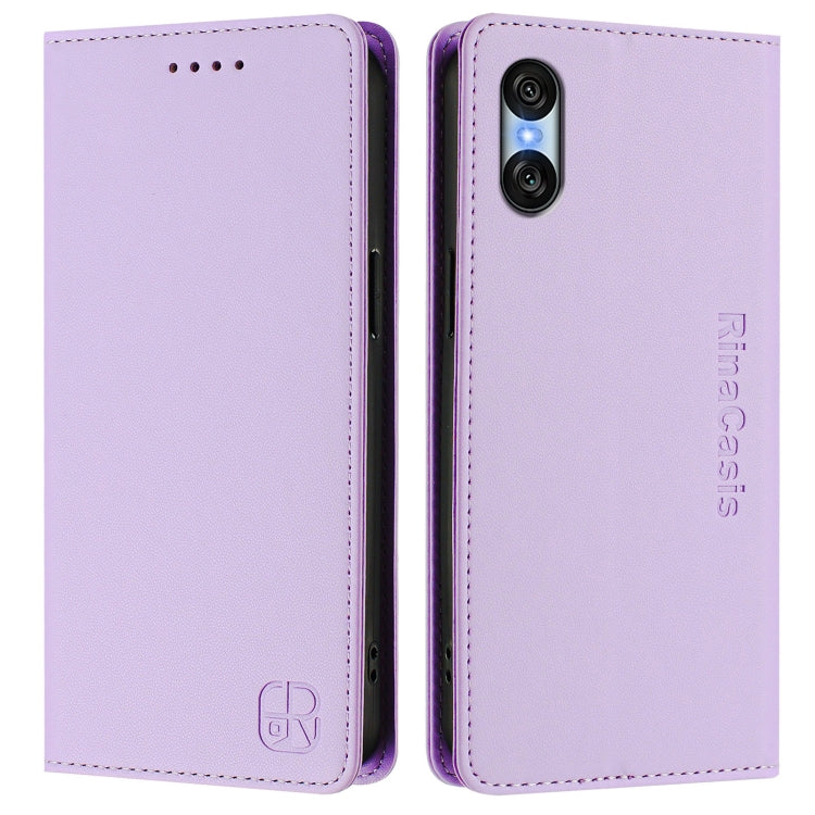 For Sony Xperia 10 VI 2024 RC01 Dual-Folded Magnetic Suction RFID Leather Phone Case
