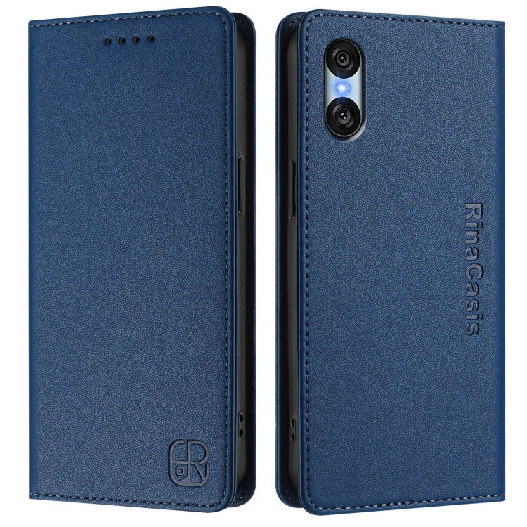 For Sony Xperia 10 VI 2024 RC01 Dual-Folded Magnetic Suction RFID Leather Phone Case