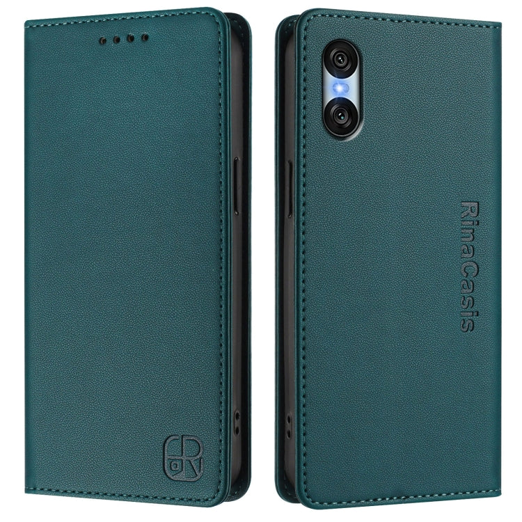For Sony Xperia 10 VI 2024 RC01 Dual-Folded Magnetic Suction RFID Leather Phone Case