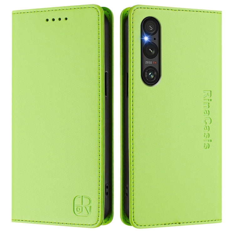 For Sony Xperia 1 V 2023 RC01 Dual-Folded Magnetic Suction RFID Leather Phone Case