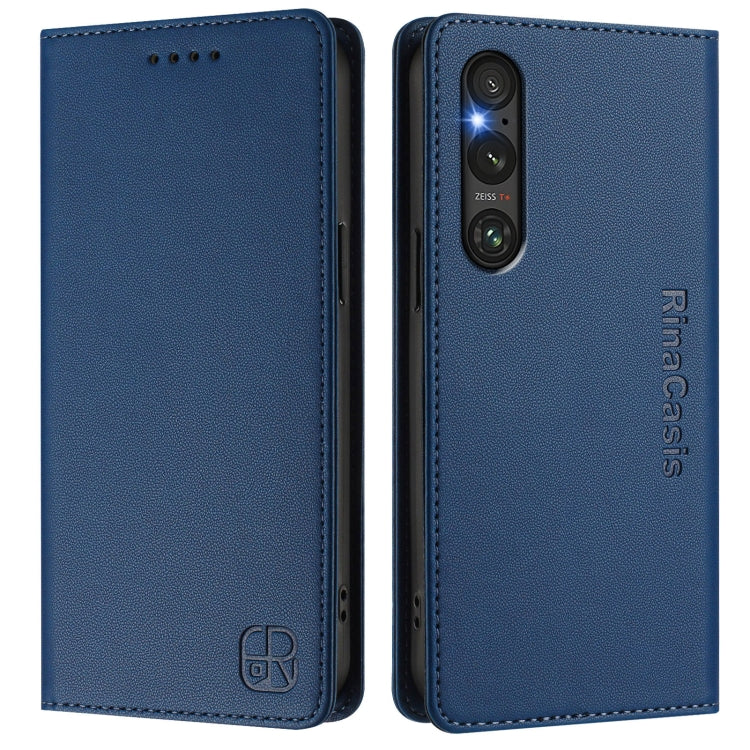 For Sony Xperia 1 V 2023 RC01 Dual-Folded Magnetic Suction RFID Leather Phone Case