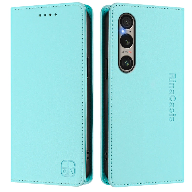 For Sony Xperia 1 VI 2024 RC01 Dual-Folded Magnetic Suction RFID Leather Phone Case
