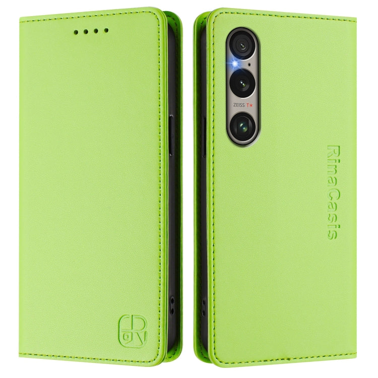 For Sony Xperia 1 VI 2024 RC01 Dual-Folded Magnetic Suction RFID Leather Phone Case