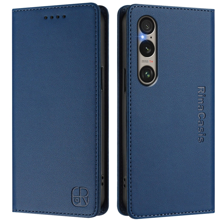 For Sony Xperia 1 VI 2024 RC01 Dual-Folded Magnetic Suction RFID Leather Phone Case