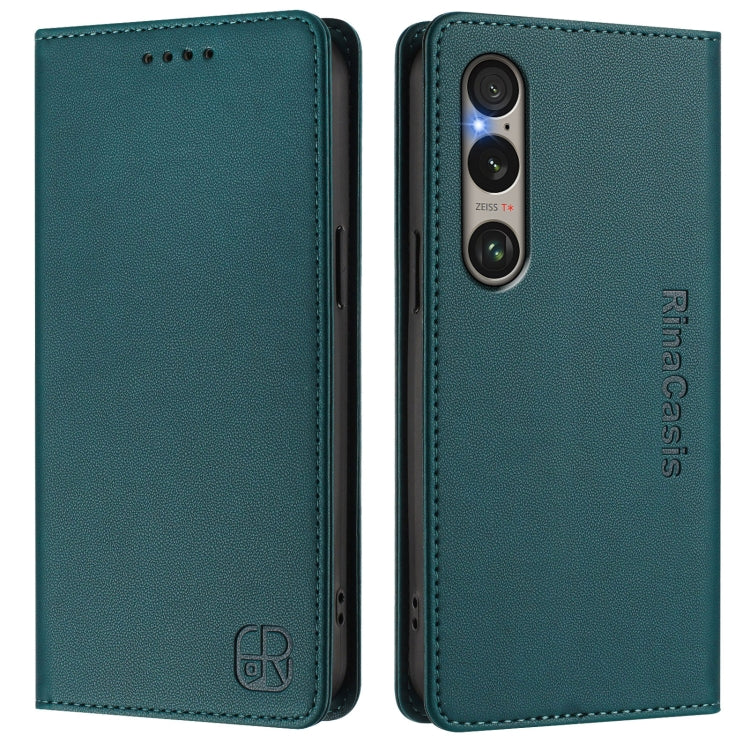 For Sony Xperia 1 VI 2024 RC01 Dual-Folded Magnetic Suction RFID Leather Phone Case