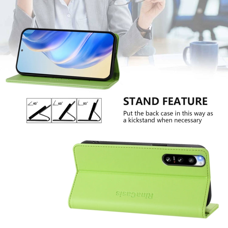 For Sony Xperia 5 IV RC01 Dual-Folded Magnetic Suction RFID Leather Phone Case