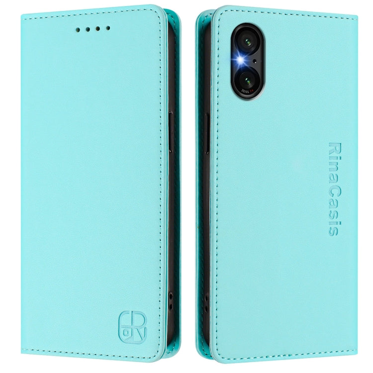 For Sony Xperia 5 VI 2024 RC01 Dual-Folded Magnetic Suction RFID Leather Phone Case
