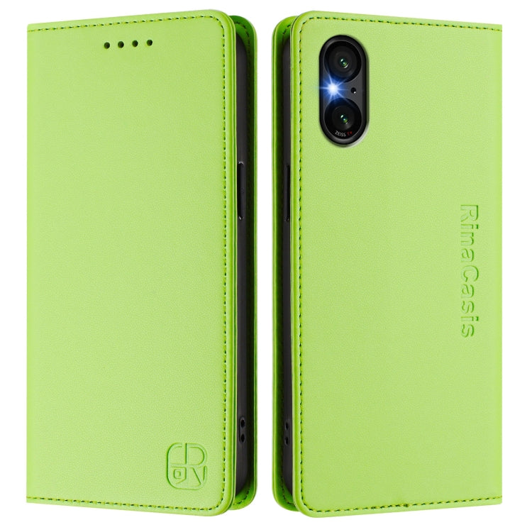 For Sony Xperia 5 VI 2024 RC01 Dual-Folded Magnetic Suction RFID Leather Phone Case