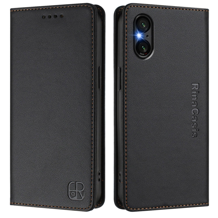 For Sony Xperia 5 VI 2024 RC01 Dual-Folded Magnetic Suction RFID Leather Phone Case