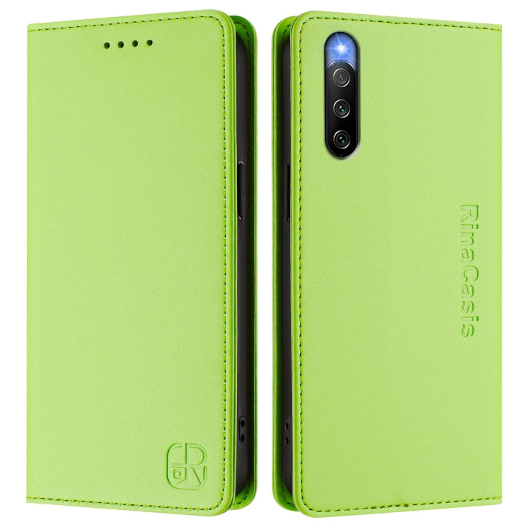 For Sony Xperia 10 IV RC01 Dual-Folded Magnetic Suction RFID Leather Phone Case