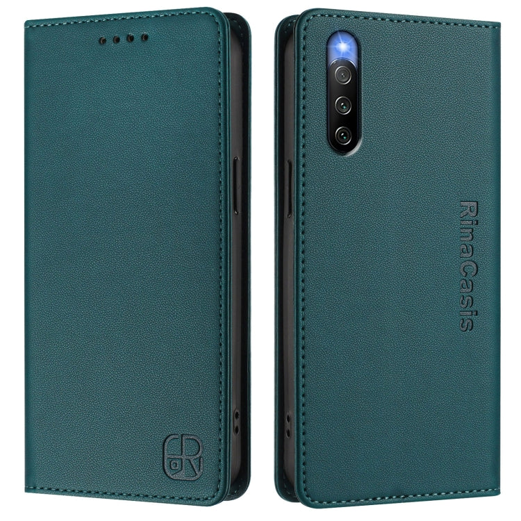 For Sony Xperia 10 IV RC01 Dual-Folded Magnetic Suction RFID Leather Phone Case