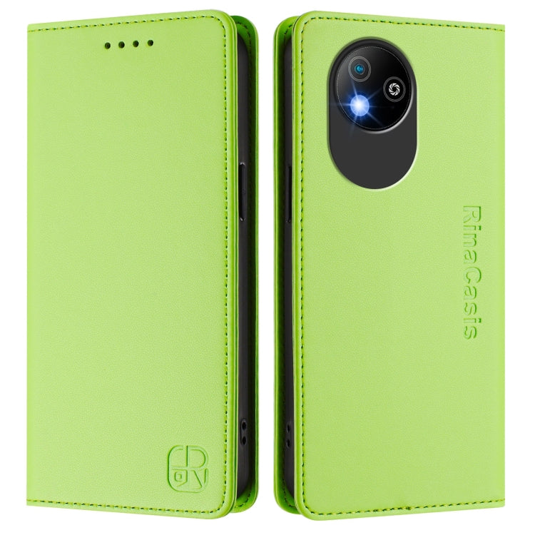 For ZTE Blade A35 Lite / A35 Core RC01 Dual-Folded Magnetic Suction RFID Leather Phone Case