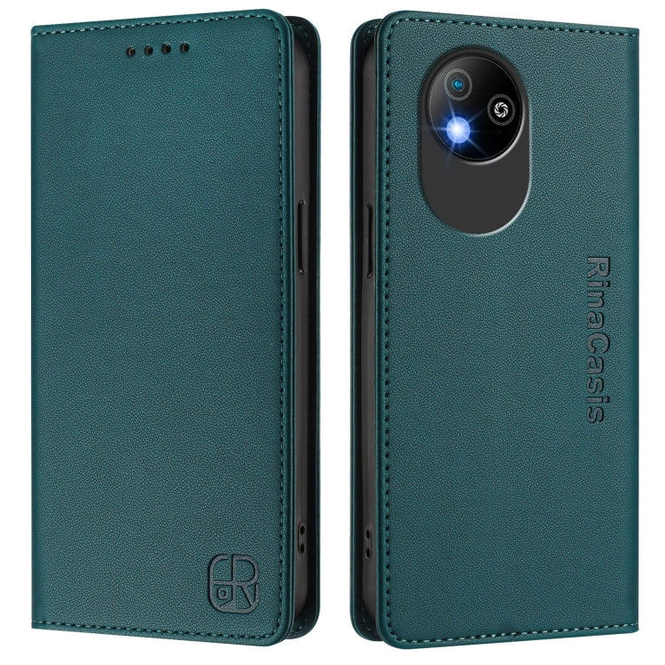 For ZTE Blade A35 Lite / A35 Core RC01 Dual-Folded Magnetic Suction RFID Leather Phone Case