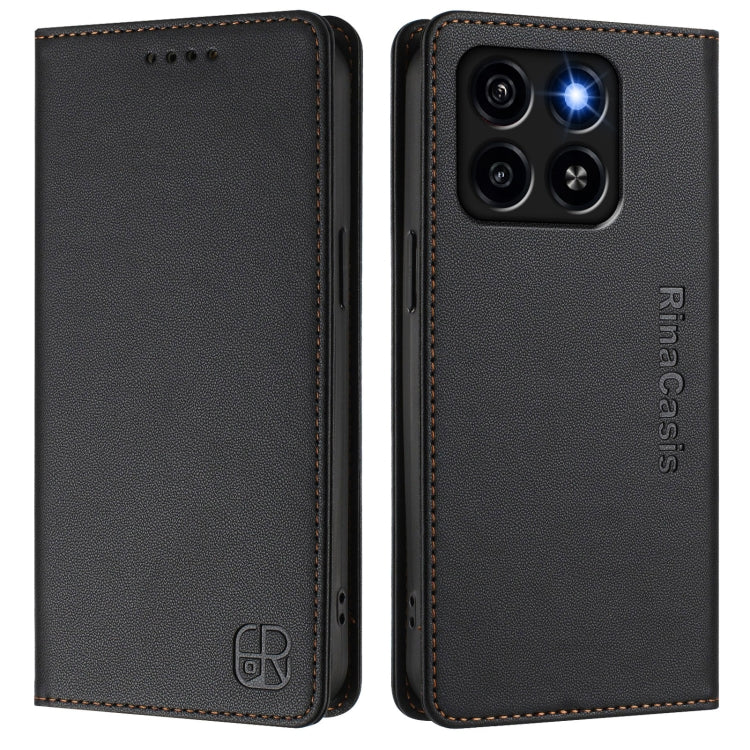 For ZTE Blade A35 / A55 RC01 Dual-Folded Magnetic Suction RFID Leather Phone Case
