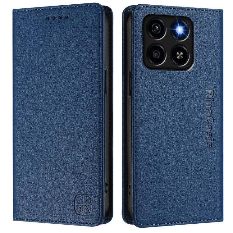 For ZTE Blade A35 / A55 RC01 Dual-Folded Magnetic Suction RFID Leather Phone Case