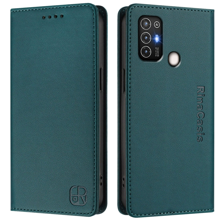 For ZTE Blade A52 RC01 Dual-Folded Magnetic Suction RFID Leather Phone Case