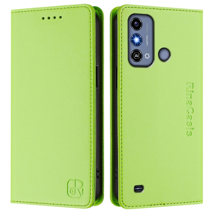 For ZTE Blade A53 / A53+ RC01 Dual-Folded Magnetic Suction RFID Leather Phone Case