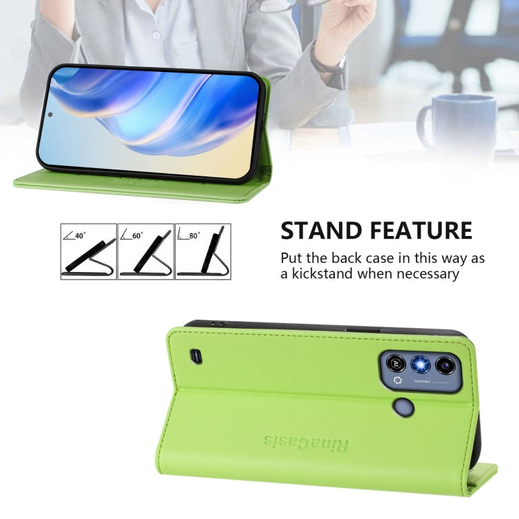 For ZTE Blade A53 / A53+ RC01 Dual-Folded Magnetic Suction RFID Leather Phone Case